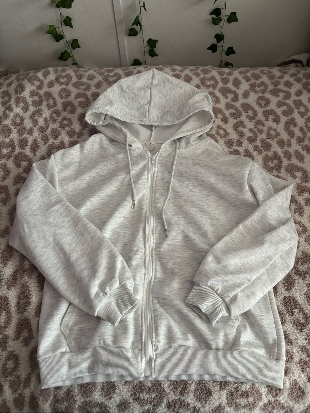 light gray zip up hoodie